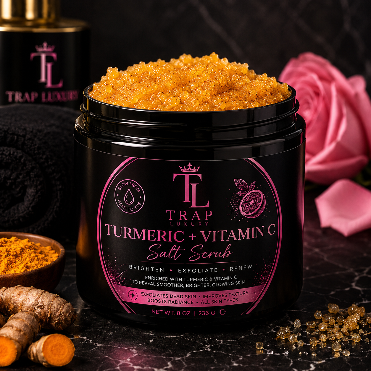 Trap Luxury Golden Glow™ Turmeric + Vitamin C Salt Scrub